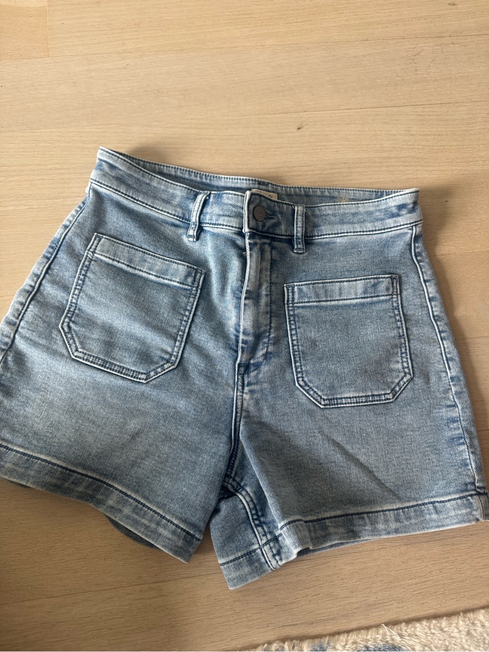 Faherty Stretch Terry Patch Pocket Denim Shorts Size 29 Indigo